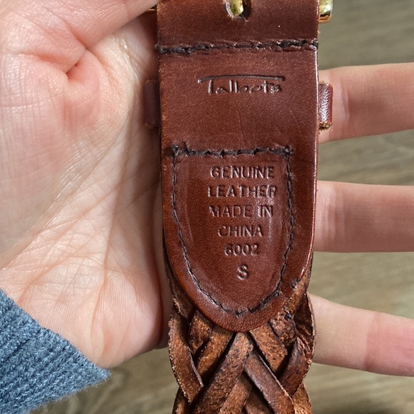 VTG Talbots woven genuine leather belt. Size S classic preppy minimalist retro - Picture 2 of 6